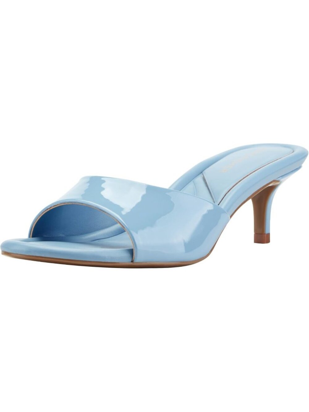 Marc Fisher Women's Sagi Dress Sandal Pull On Pointed Toe Light Blue Patent Heel